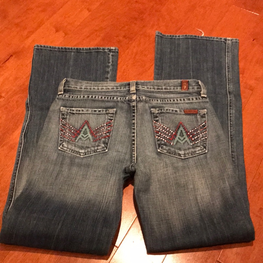 AUTH 7 FOR ALL MANKIND A POCKET RHINESTONE JEANS